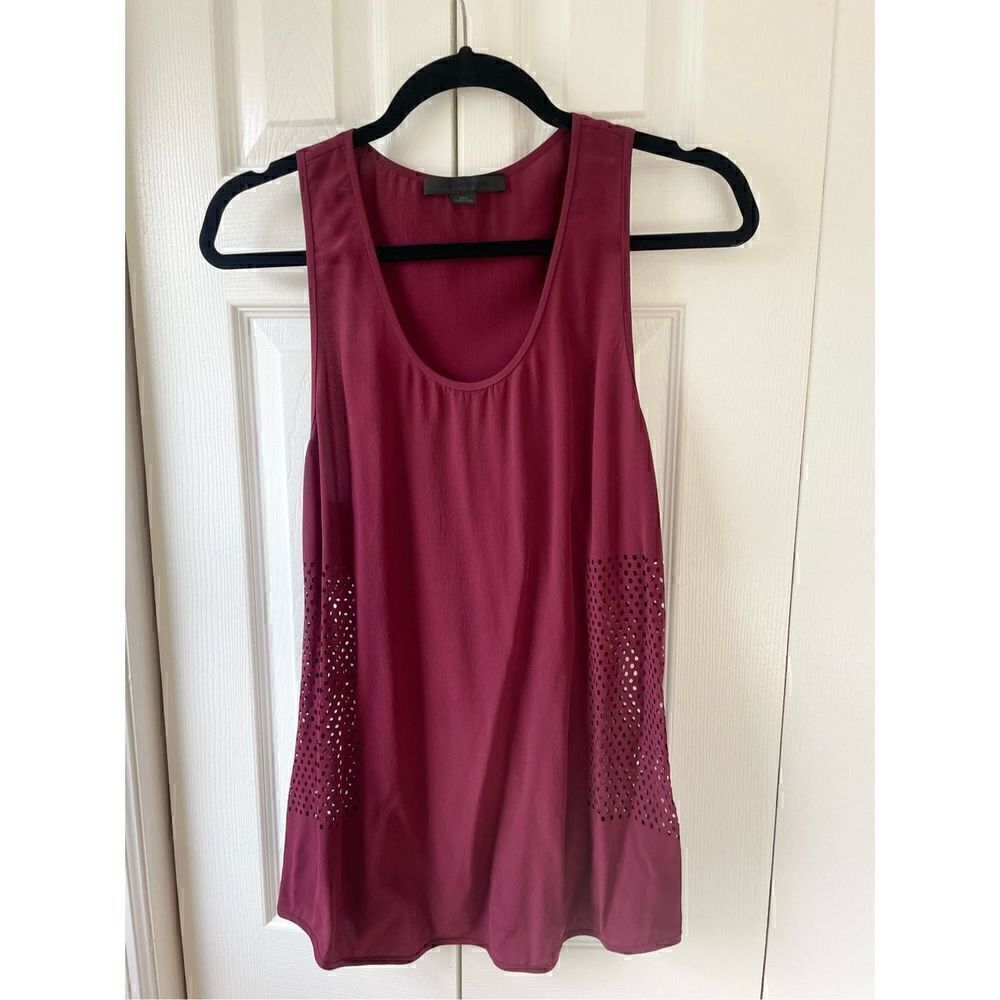 Alexander Wang Silk Burgundy Sleeveless Blouse